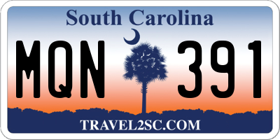 SC license plate MQN391