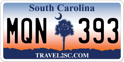 SC license plate MQN393