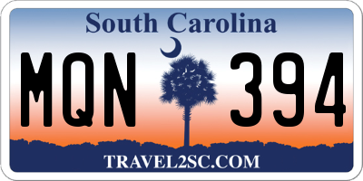 SC license plate MQN394