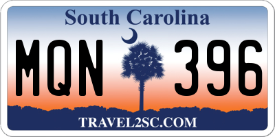 SC license plate MQN396