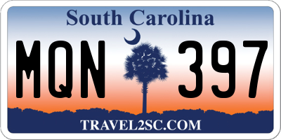 SC license plate MQN397