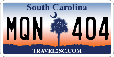SC license plate MQN404