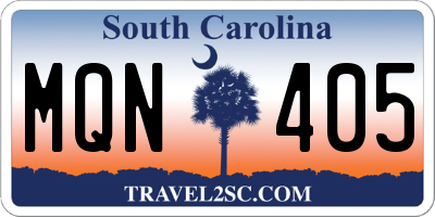 SC license plate MQN405