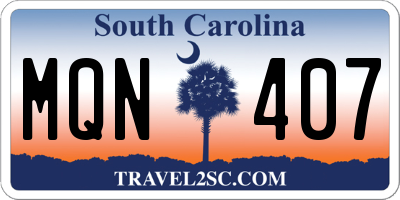 SC license plate MQN407