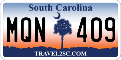 SC license plate MQN409