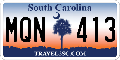 SC license plate MQN413
