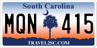 SC license plate MQN415