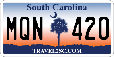 SC license plate MQN420