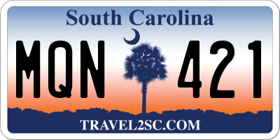 SC license plate MQN421