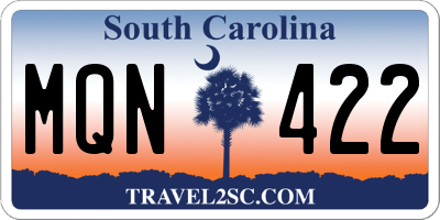 SC license plate MQN422