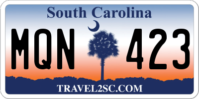 SC license plate MQN423