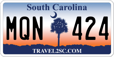 SC license plate MQN424