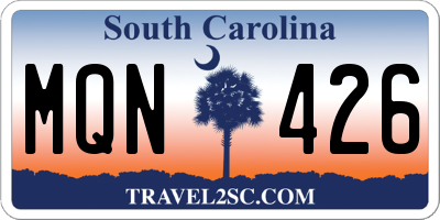 SC license plate MQN426