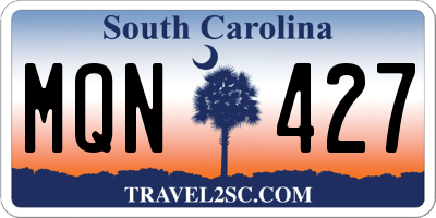 SC license plate MQN427
