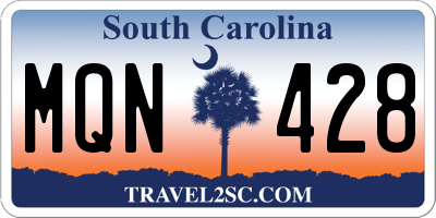 SC license plate MQN428
