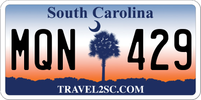 SC license plate MQN429