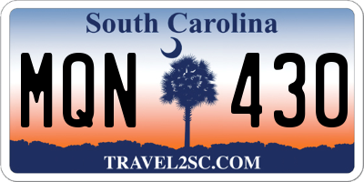 SC license plate MQN430