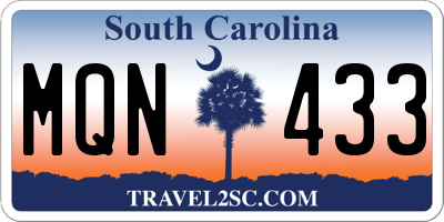 SC license plate MQN433