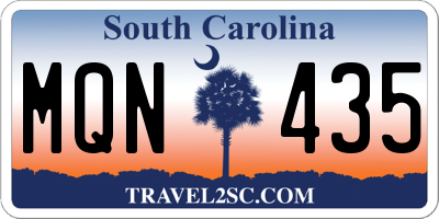 SC license plate MQN435