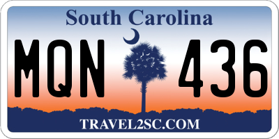 SC license plate MQN436