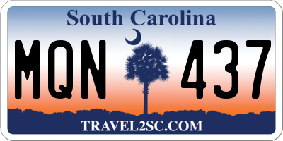 SC license plate MQN437