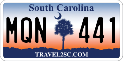 SC license plate MQN441