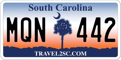 SC license plate MQN442
