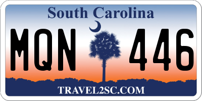 SC license plate MQN446