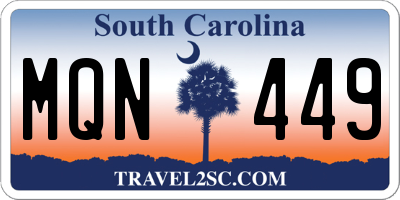 SC license plate MQN449