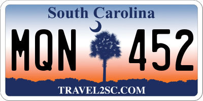 SC license plate MQN452