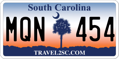 SC license plate MQN454
