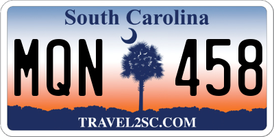 SC license plate MQN458