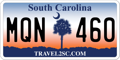 SC license plate MQN460