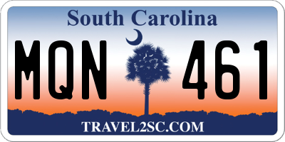 SC license plate MQN461