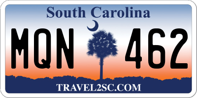 SC license plate MQN462