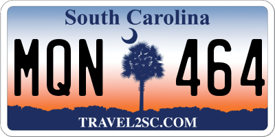 SC license plate MQN464
