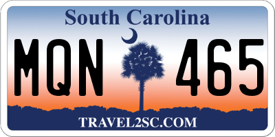 SC license plate MQN465