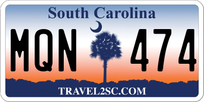SC license plate MQN474