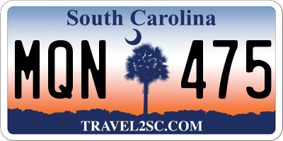 SC license plate MQN475