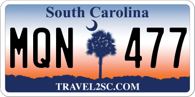 SC license plate MQN477