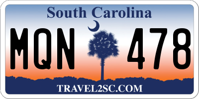 SC license plate MQN478