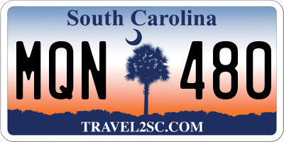 SC license plate MQN480