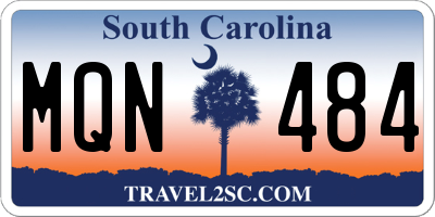 SC license plate MQN484
