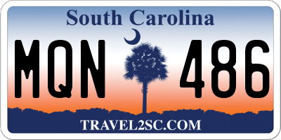 SC license plate MQN486