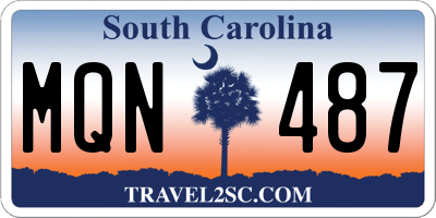 SC license plate MQN487