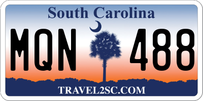 SC license plate MQN488