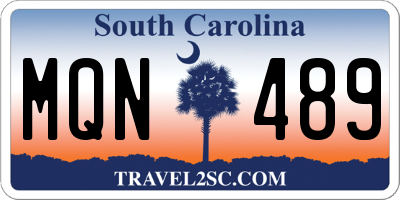 SC license plate MQN489