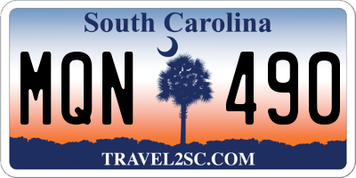 SC license plate MQN490