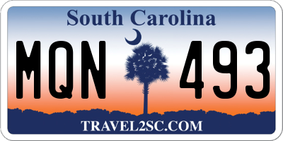 SC license plate MQN493