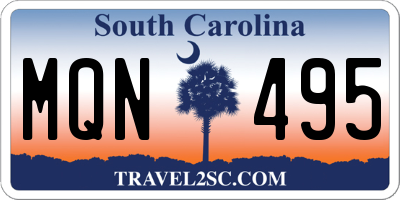 SC license plate MQN495